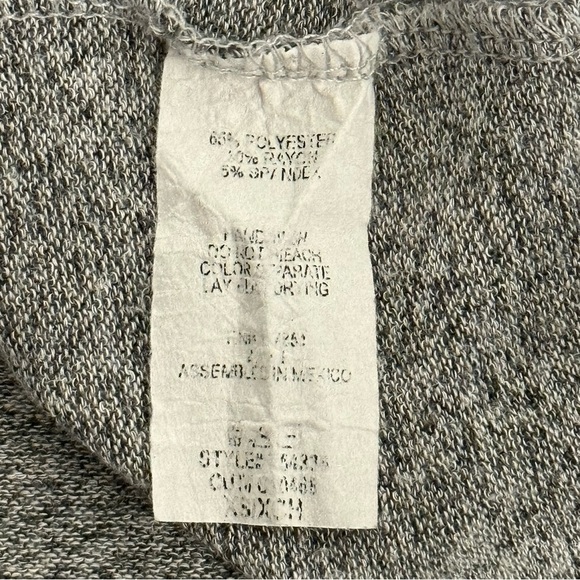 Heather Gray Long Sleeve Knit Sweater by Gaze Crew Neck Pullover XS - Picture 5 of 5